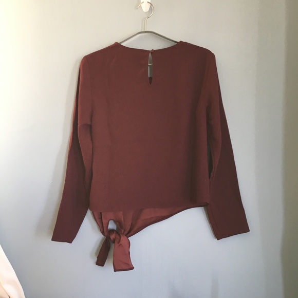 NWT Talbots Burgundy bottom knot blouse - Picture 7 of 8